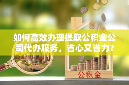 汝南如何高效办理提取公积金公司代办服务，省心又省力？