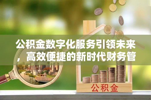 汝南公积金数字化服务引领未来，高效便捷的新时代财务管理