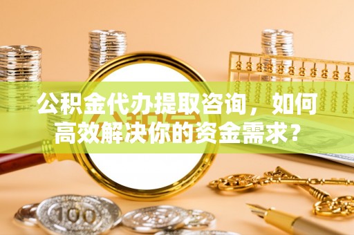 汝南公积金代办提取咨询，如何高效解决你的资金需求？