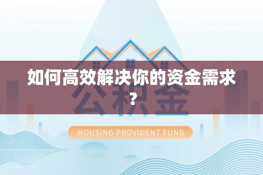 汝南如何高效解决你的资金需求？