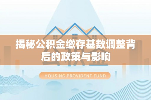汝南揭秘公积金缴存基数调整背后的政策与影响