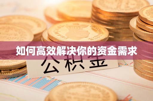 汝南如何高效解决你的资金需求