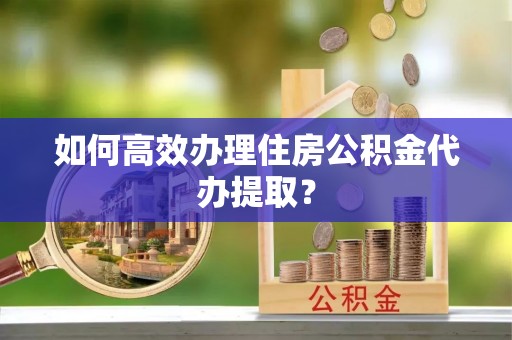 汝南如何高效办理住房公积金代办提取？